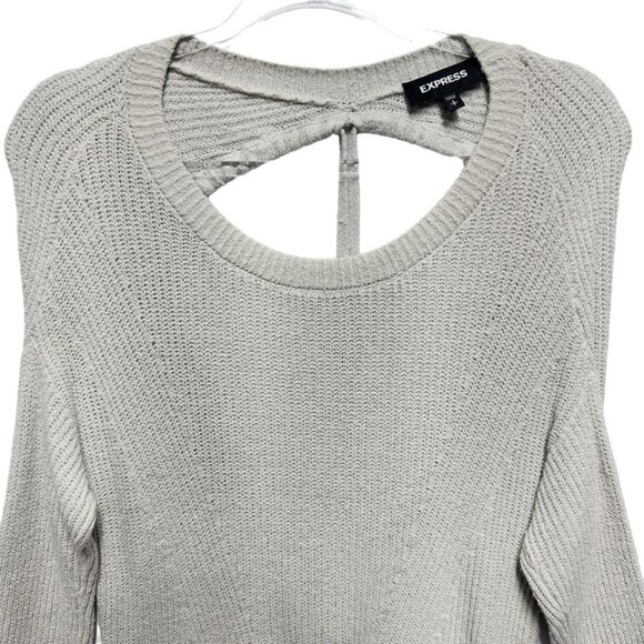 Express Oversized Slouchy Open Back Knit Sweater - Picture 3 of 8